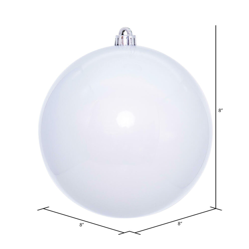8" UV Treated Ball Ornament - White - Pearl — view 3