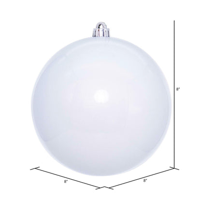 8" UV Treated Ball Ornament - White - Pearl — view 3