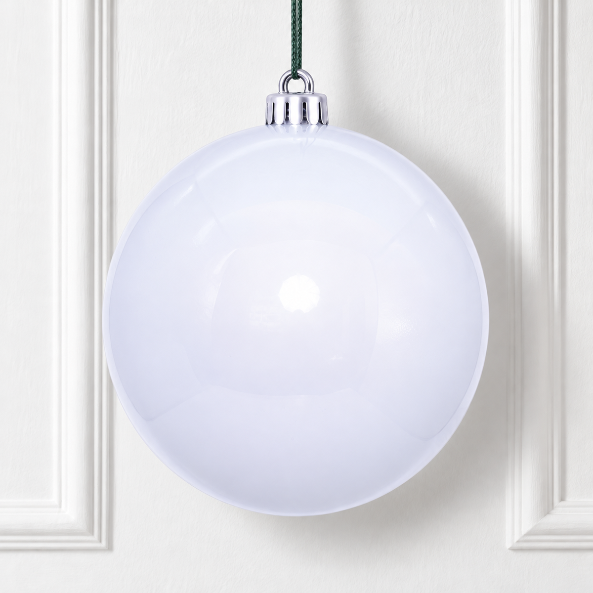 8" UV Treated Ball Ornament - White - Pearl — view 2