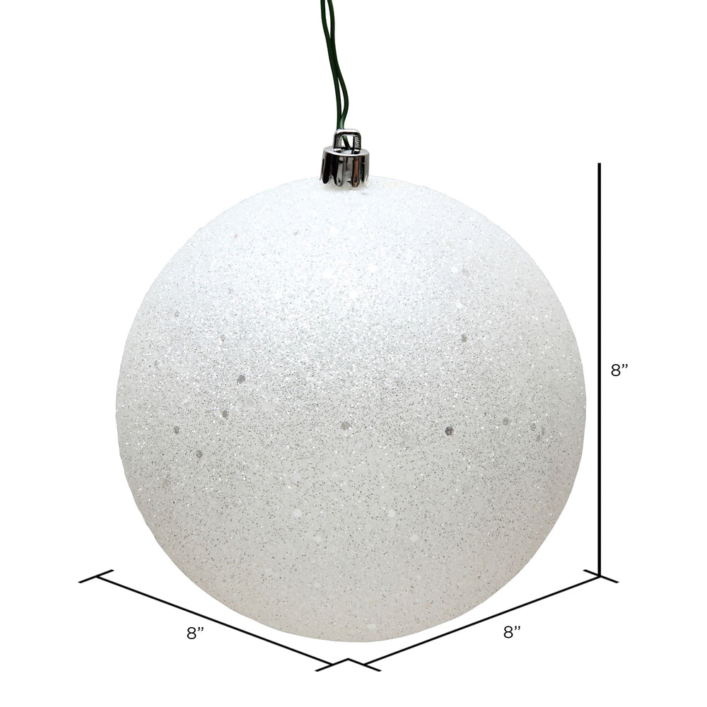 8" UV Treated Ball Ornament - White - Sequin — view 3