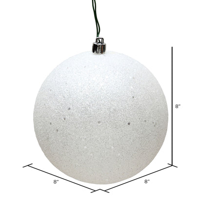 8" UV Treated Ball Ornament - White - Sequin — view 3