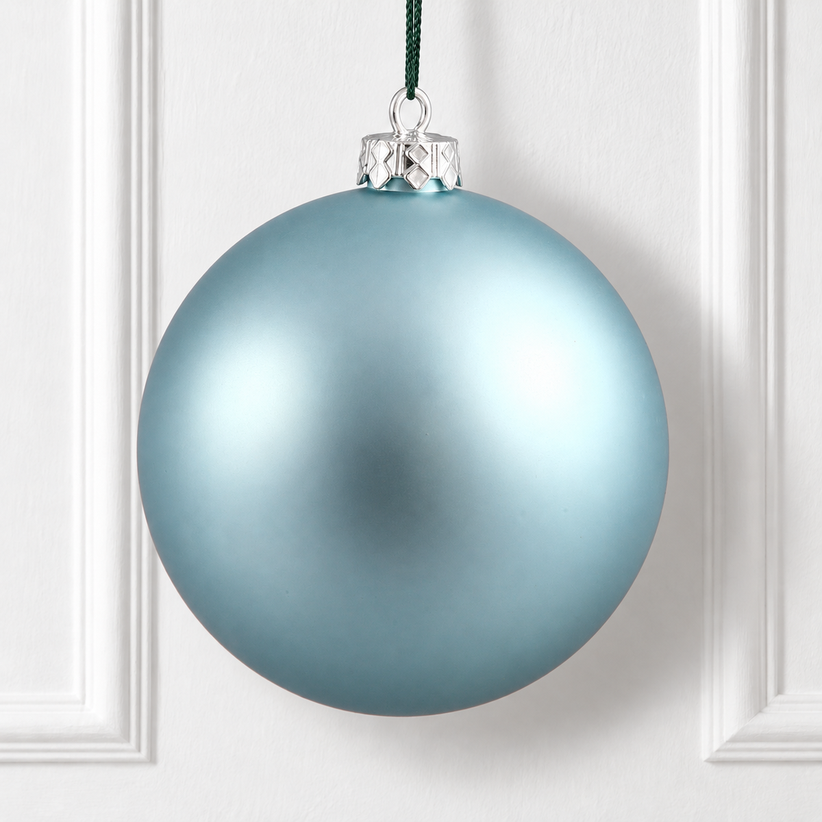 10" Shatterproof Ball Ornament - Baby Blue - Matte - UV Treated — view 2