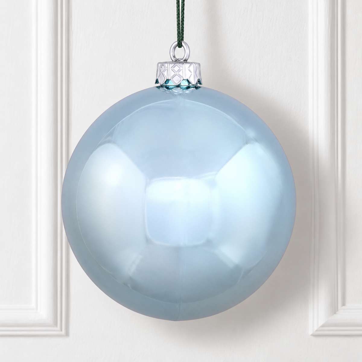 10" Shatterproof Ball Ornament - Baby Blue - Shiny - UV Treated — view 2