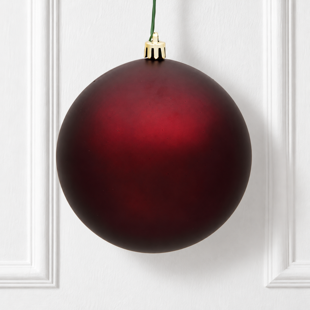 10" Shatterproof Ball Ornament - Burgandy - Matte - UV Treated — view 2