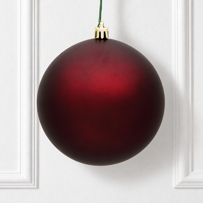 10" Shatterproof Ball Ornament - Burgandy - Matte - UV Treated — view 2