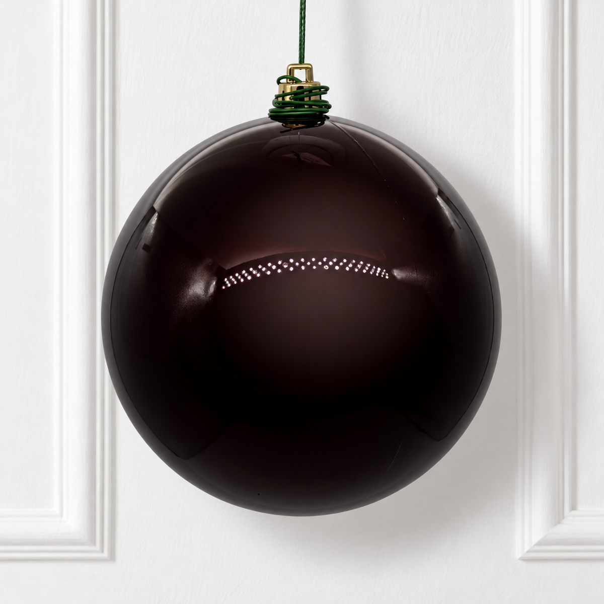 10" Shatterproof Ball Ornament - Burgandy - Pearl - UV Treated — view 2
