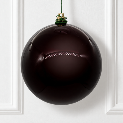 10" Shatterproof Ball Ornament - Burgandy - Pearl - UV Treated — view 2