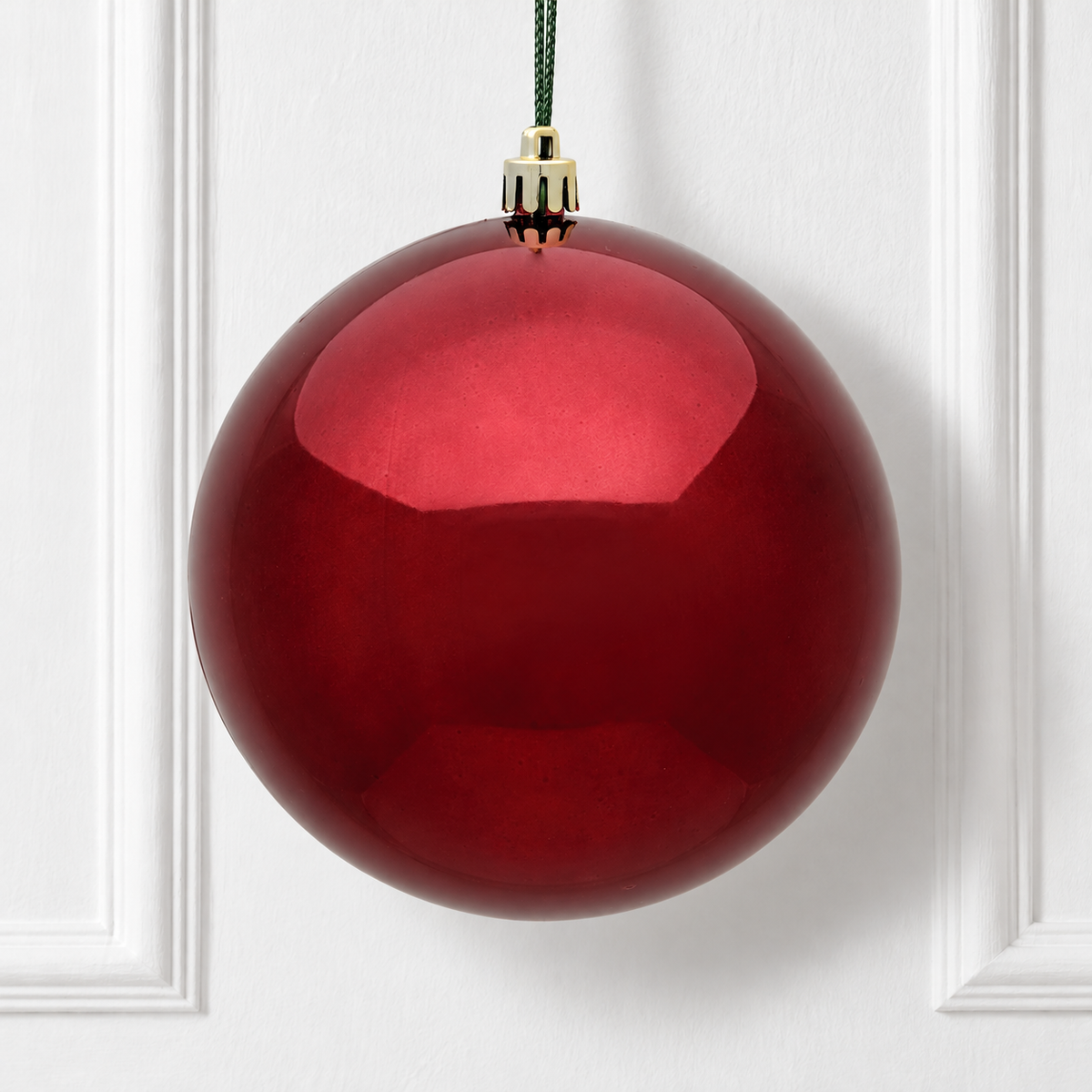 10" Shatterproof Ball Ornament - Burgandy - Shiny - UV Treated — view 2