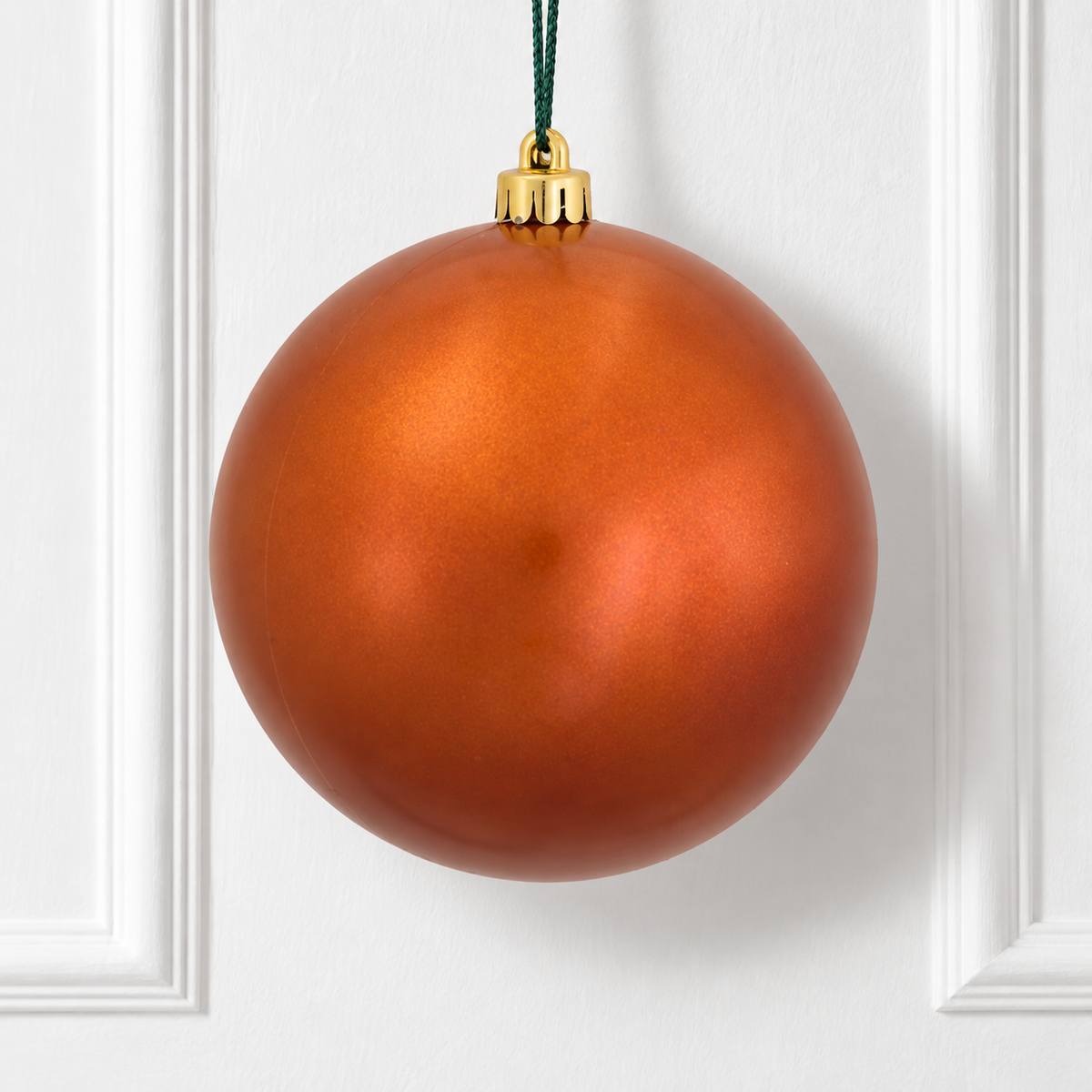 10" Shatterproof Ball Ornament - Burnished Orange- Candy - UV Treated — view 2