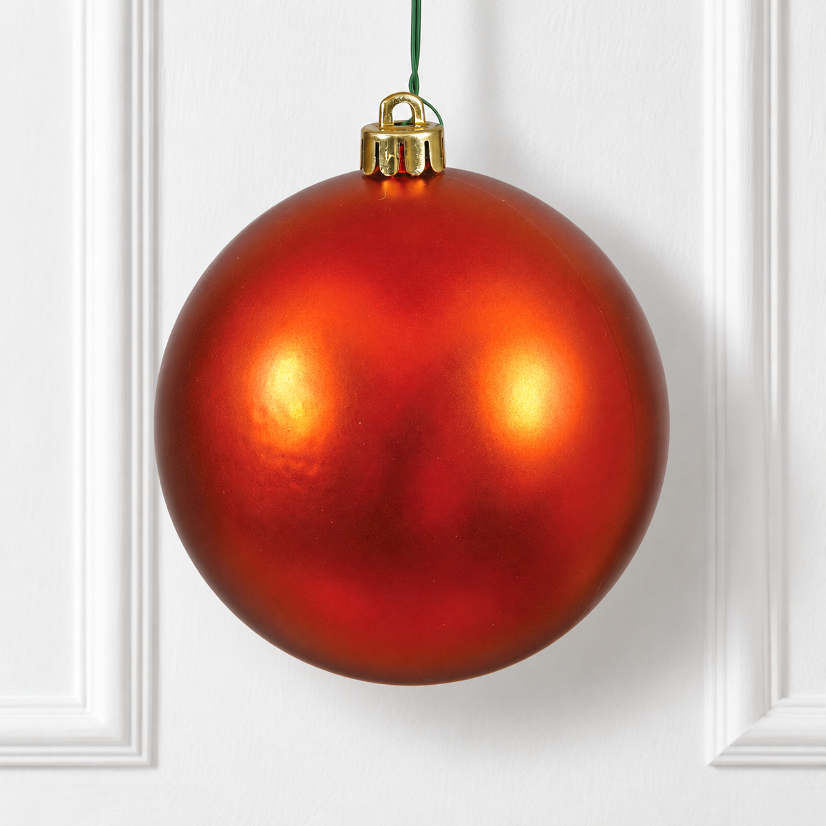 10" Shatterproof Ball Ornament - Burnished Orange - Matte - UV Treated — view 2