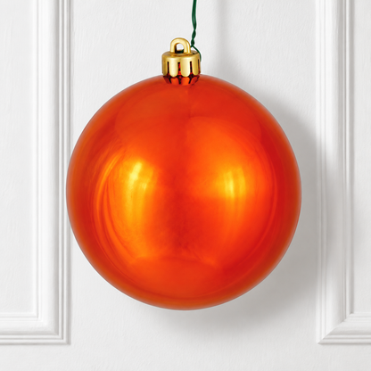 10" Shatterproof Ball Ornament - Burnished Orange - Shiny - UV Treated — view 2