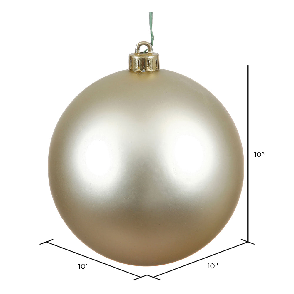 10" Shatterproof Ball Ornament - Champagne - Matte - UV Treated — view 3