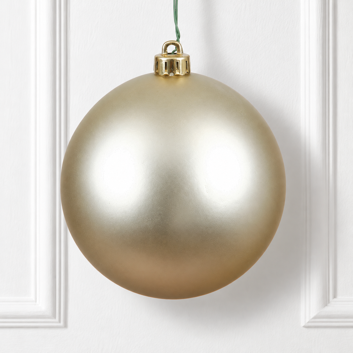 10" Shatterproof Ball Ornament - Champagne - Matte - UV Treated — view 2