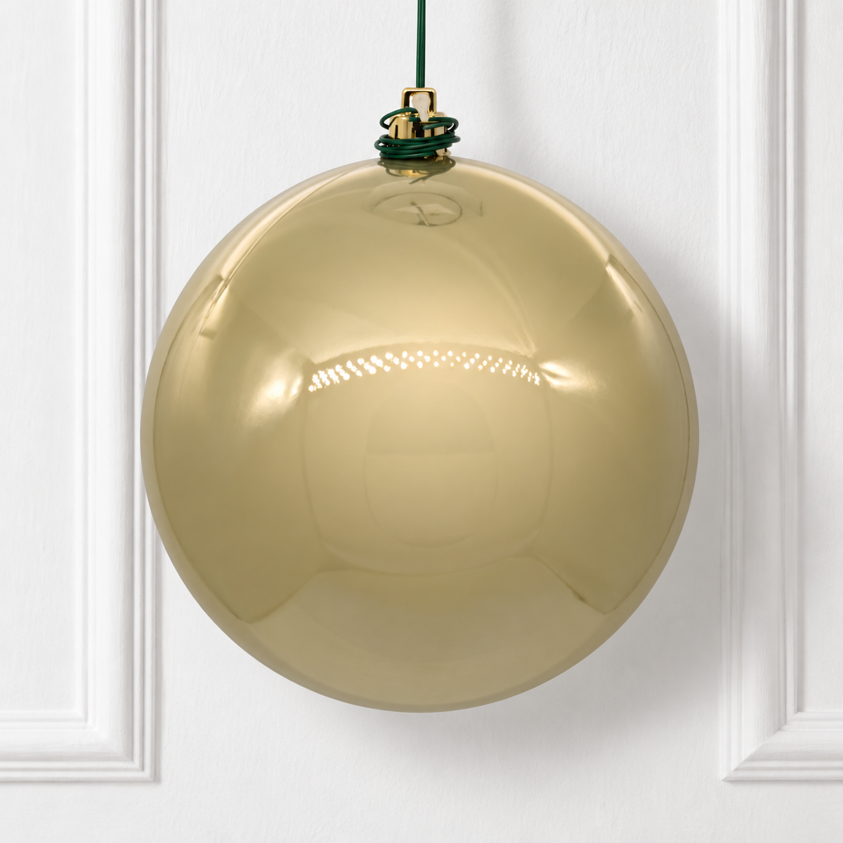 10" Shatterproof Ball Ornament - Champagne - Pearl - UV Treated — view 2