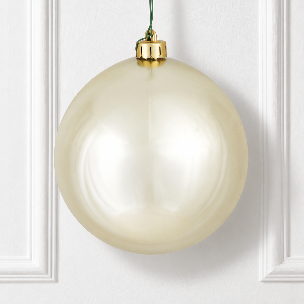 10" Shatterproof Ball Ornament - Champagne - Shiny - UV Treated — view 2
