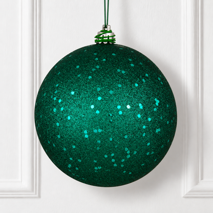 10" Shatterproof Ball Ornament - Dark Teal - Sequin — view 2