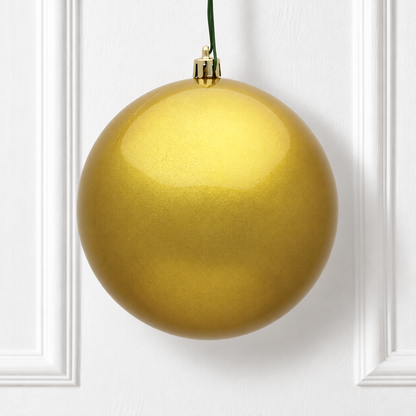 10" Shatterproof Ball Ornament - Gold - Candy - UV Treated — view 2