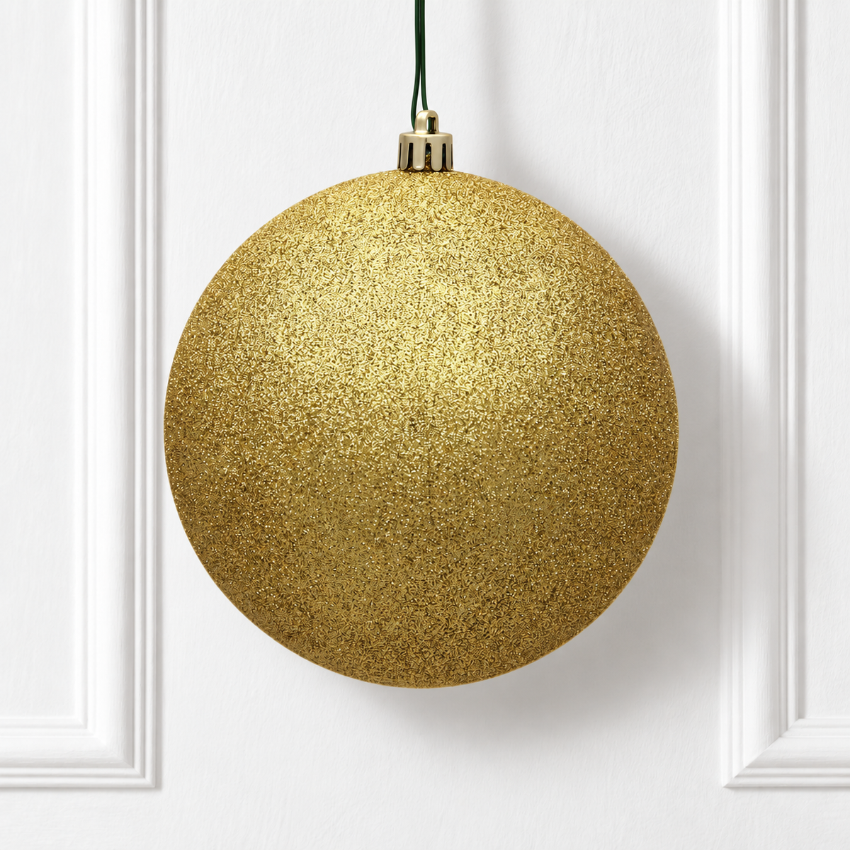 10" Shatterproof Ball Ornament - Gold - Glitter — view 2