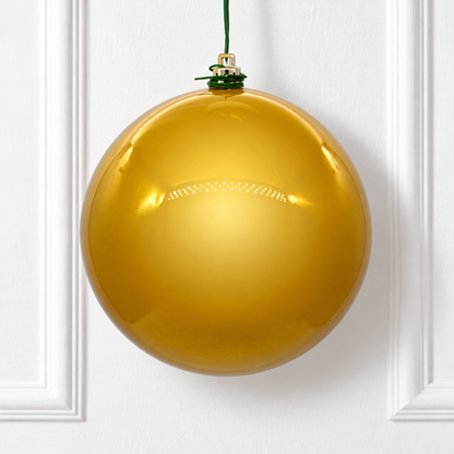 10" Shatterproof Ball Ornament - Gold- Pearl - UV Treated — view 2