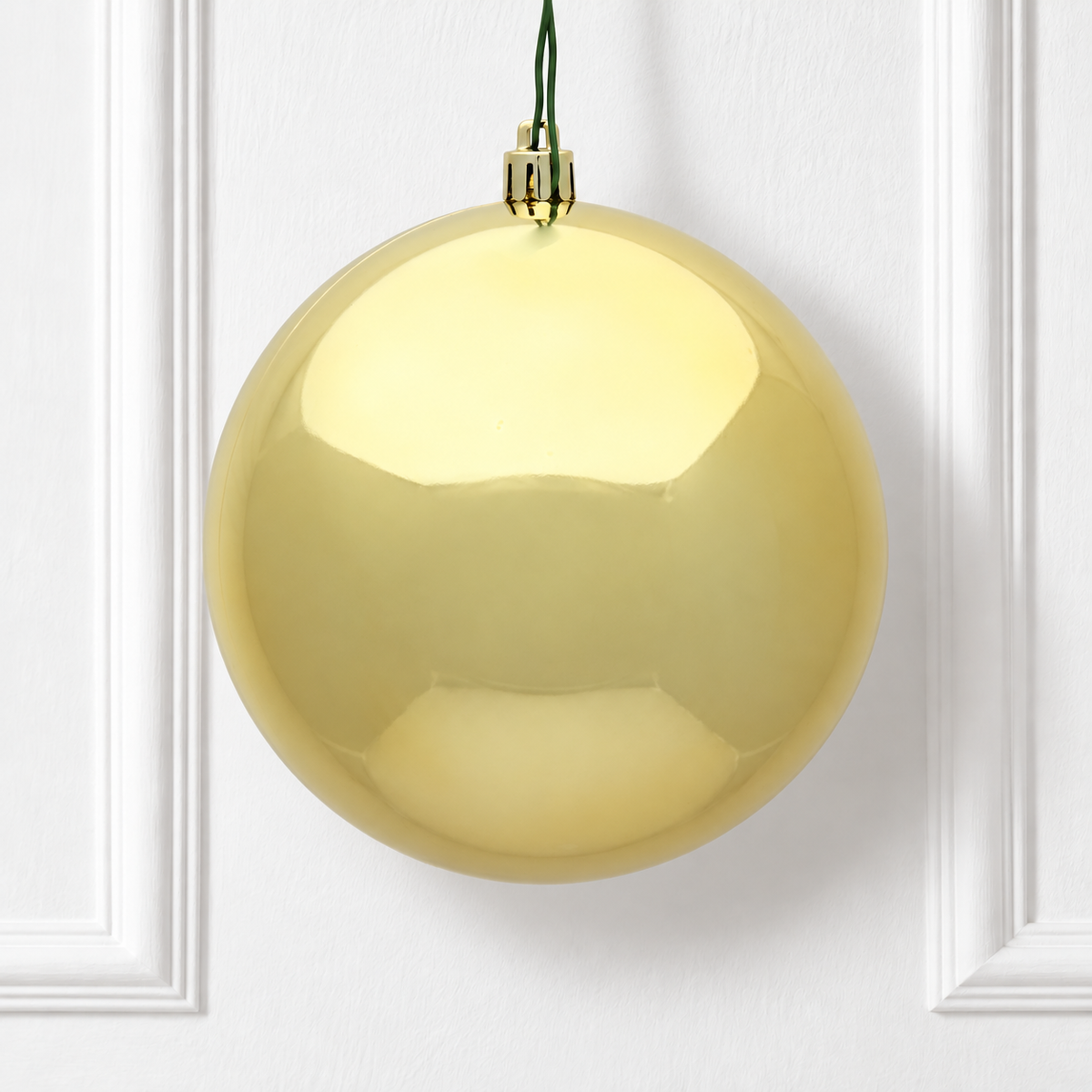 10" Shatterproof Ball Ornament - Gold - Shiny - UV Treated — view 2