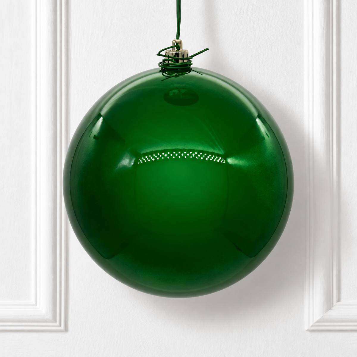 10" Shatterproof Ball Ornament - Green - Pearl - UV Treated — view 2
