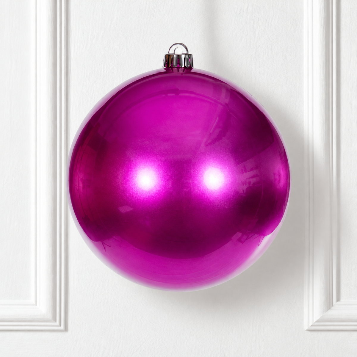10" Shatterproof Ball Ornament - Hot Pink- Candy - UV Treated — view 2