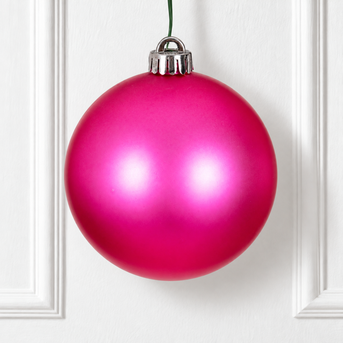 10" Shatterproof Ball Ornament - Hot Pink - Matte - UV Treated — view 2