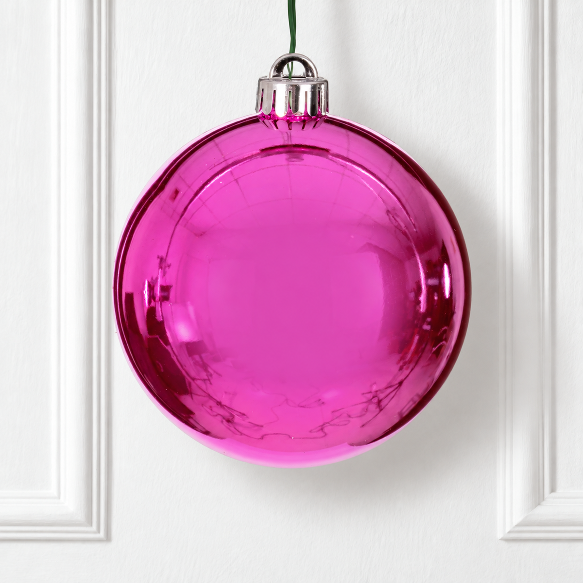 10" Shatterproof Ball Ornament - Hot Pink - Shiny - UV Treated — view 2