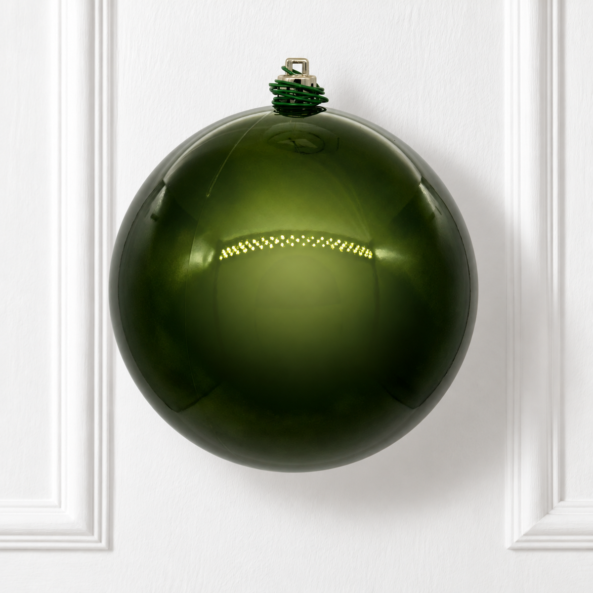 10" Shatterproof Ball Ornament - Juniper- Pearl - UV Treated — view 2