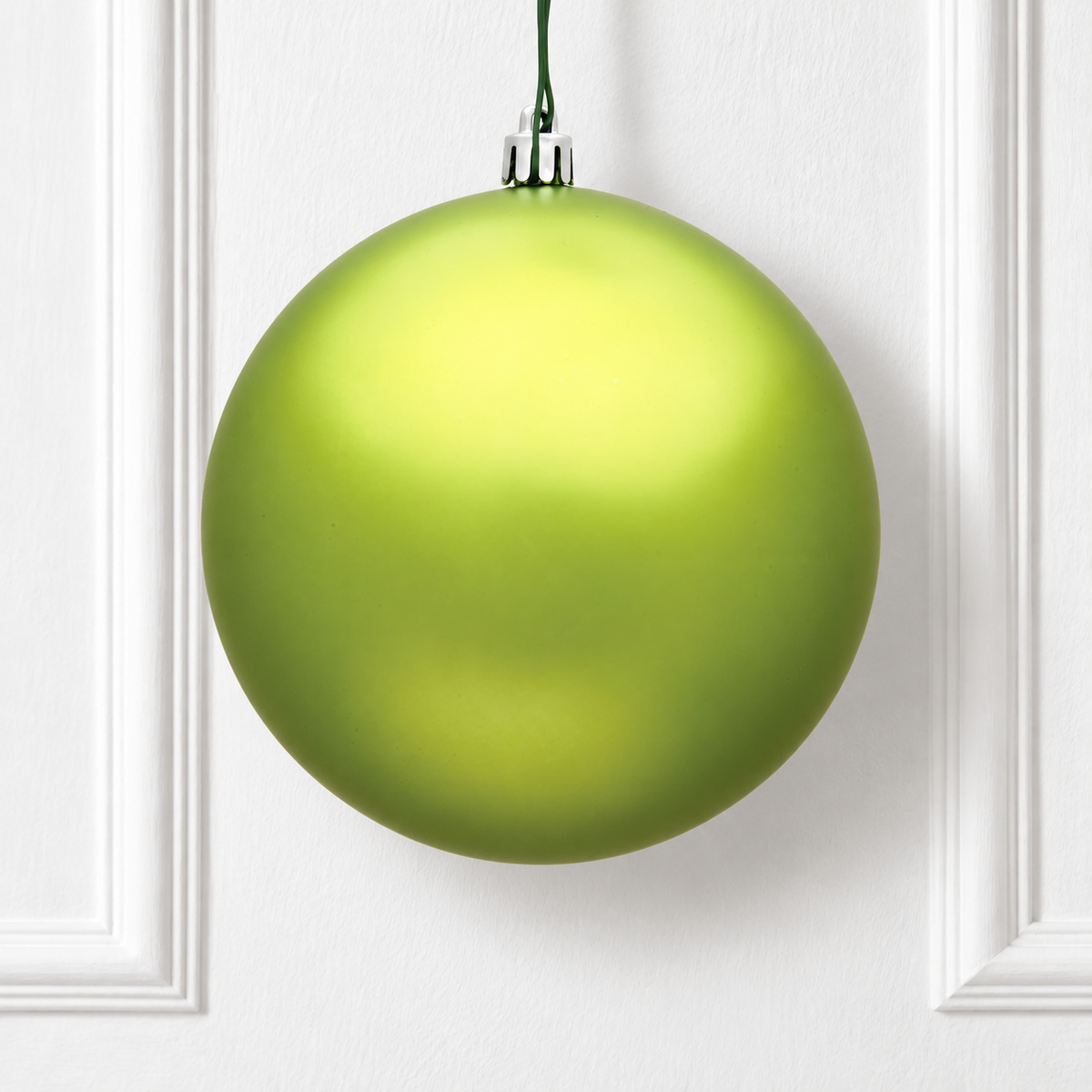 10" Shatterproof Ball Ornament - Lime - Matte - UV Treat — view 2