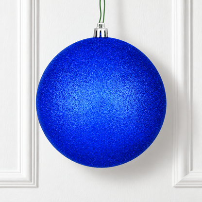 10" Pearl Ball Ornament Assortment - Midnight Blue - Glitter — view 2