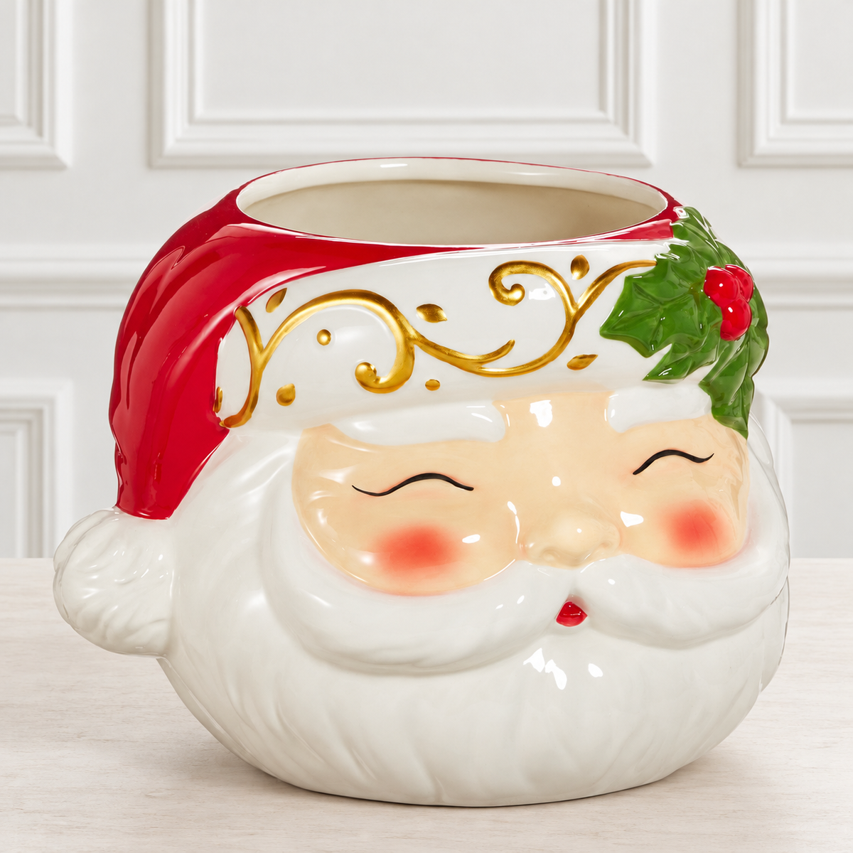 15" Santa Head Container