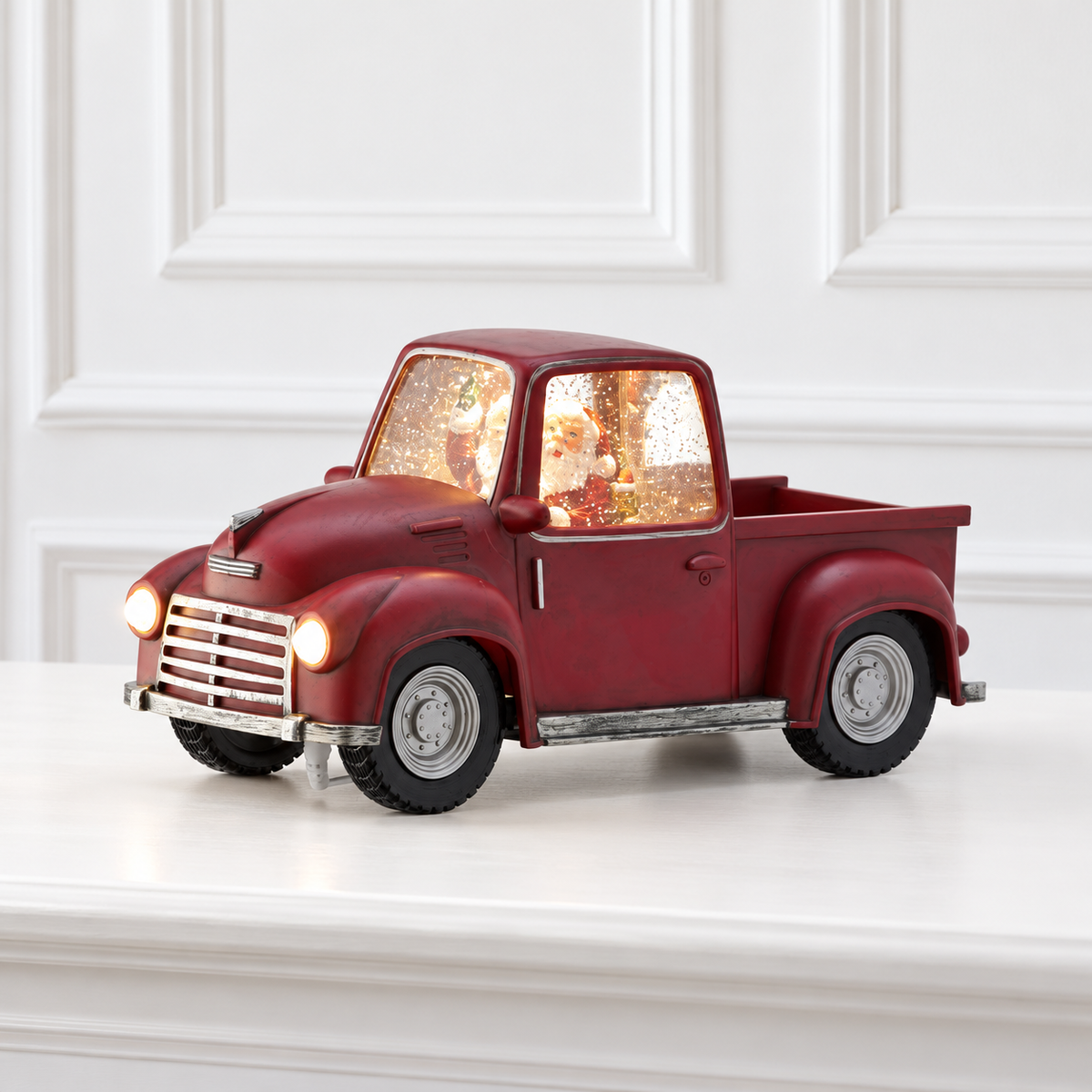 Santa in Red Truck - 11" - LED Battery Timer — view 1