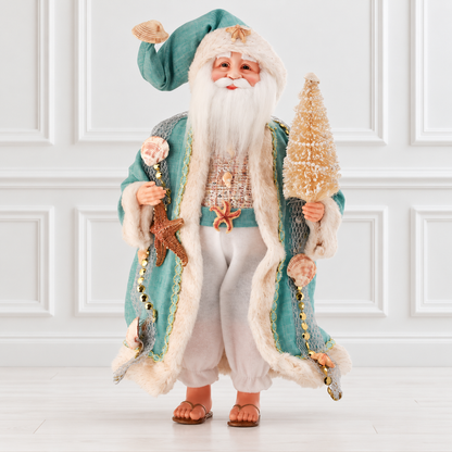 18" Fabric Under the Sea Santa - Aqua/Magenta — view 2