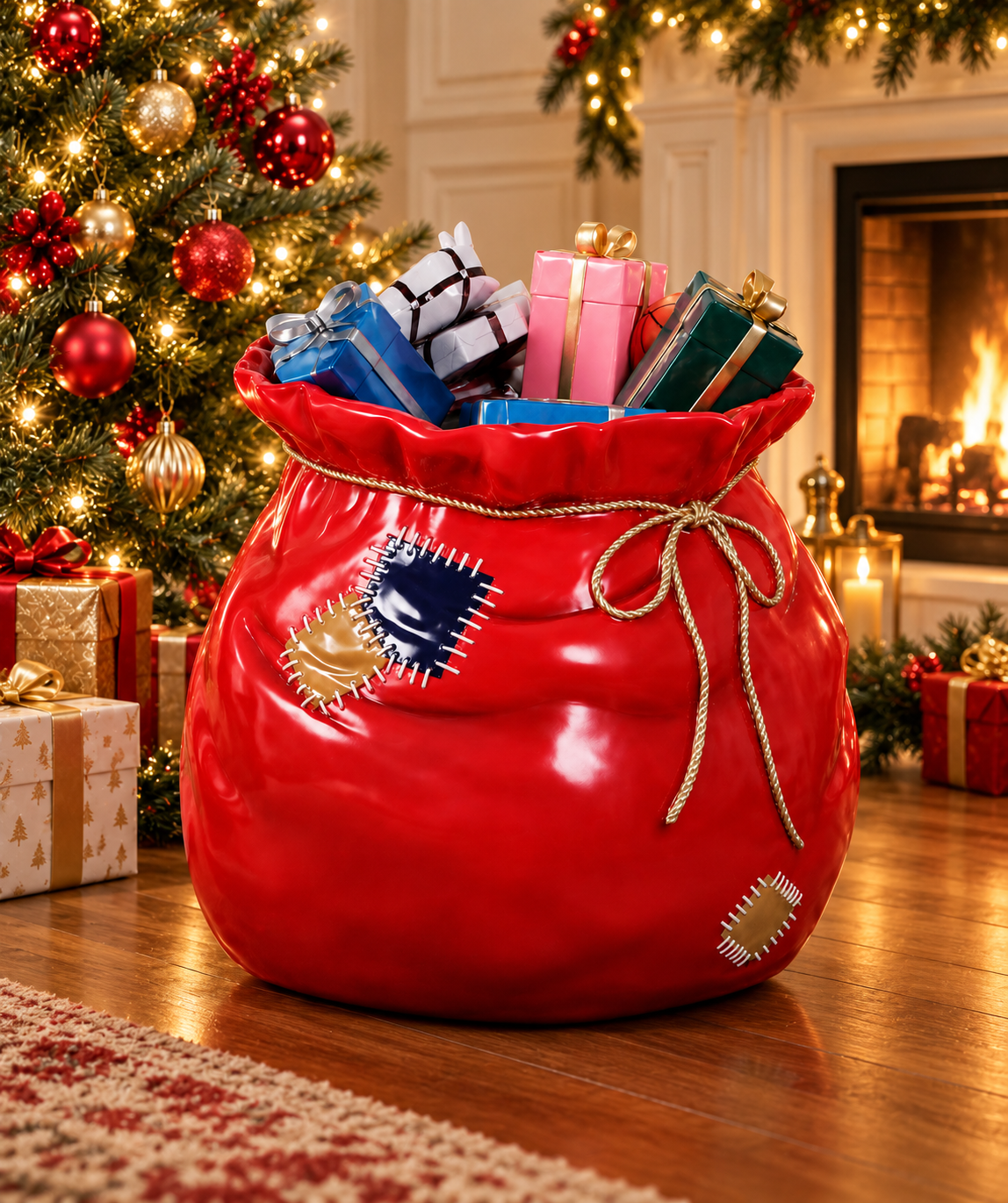 Santa's Gift Sack Photo Op Resin Display — view 3