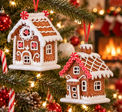 10" Gingerbread House Ornament - Set of 2 — view 3