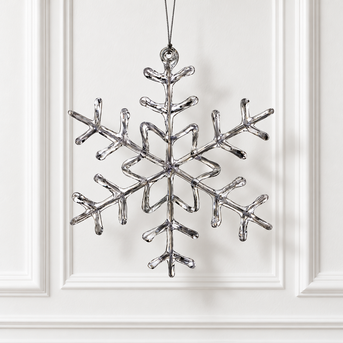 9" Clear Snowflake Ornament — view 2