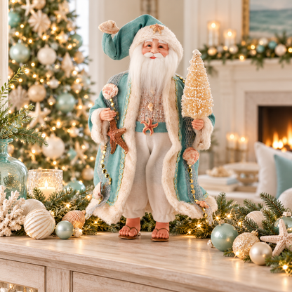 18" Fabric Under the Sea Santa - Aqua/Magenta — view 3