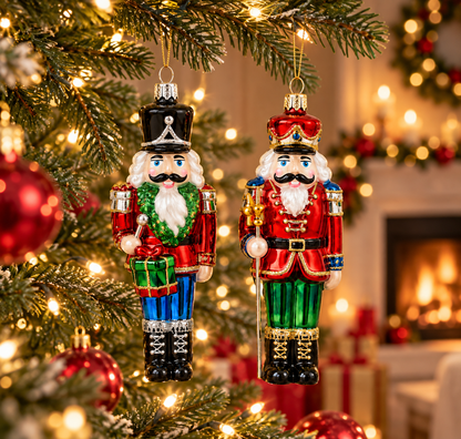 6" Glass Nutcracker Ornament - Set of 2 — view 2