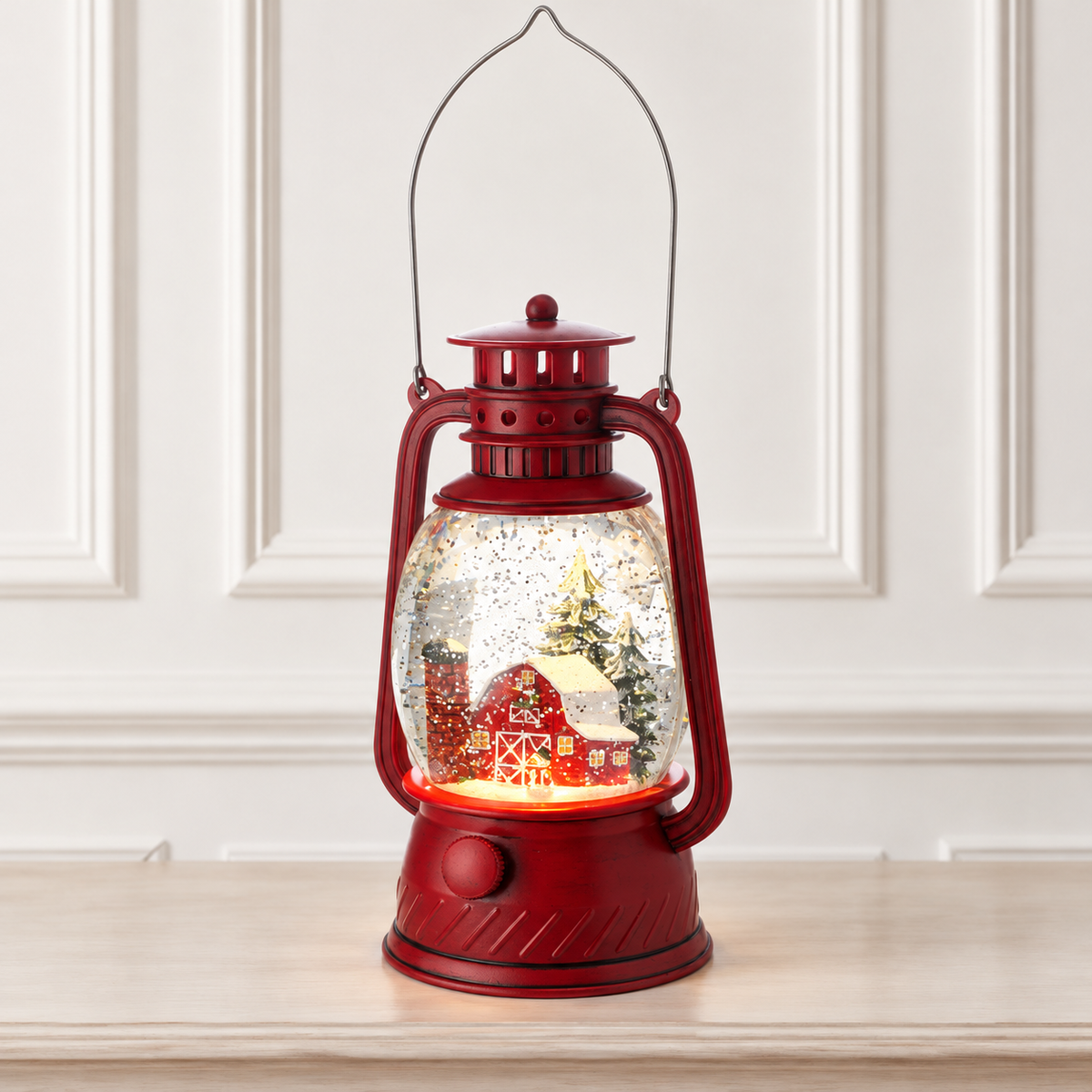 Country Barn Lantern - 10" - LED Battery Timer — view 2