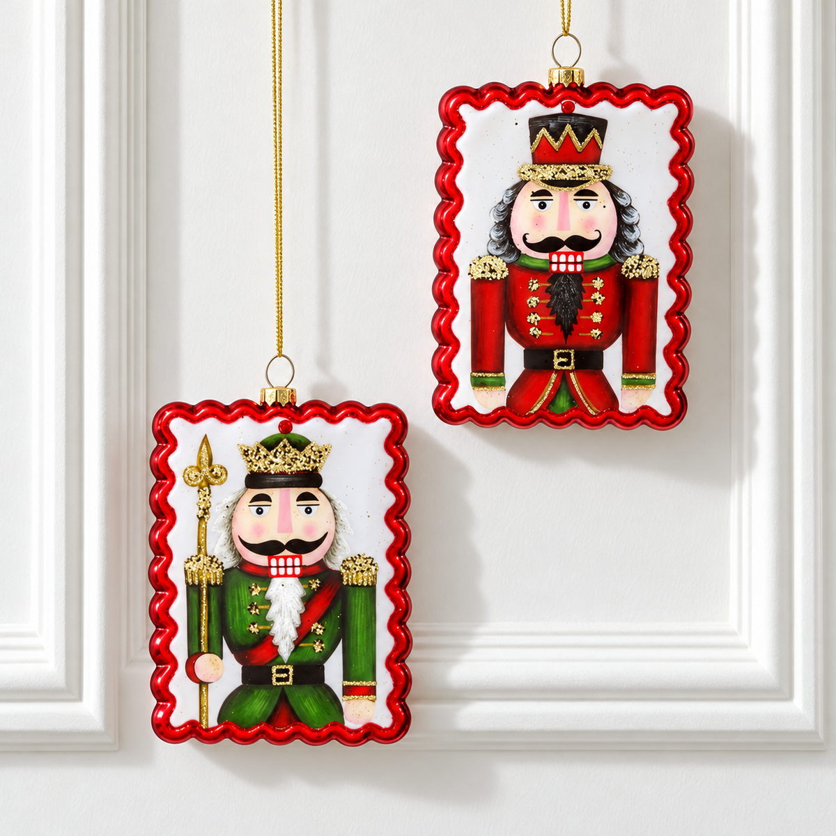 5" Glass Nutcracker Ornament - Set of 2 — view 1
