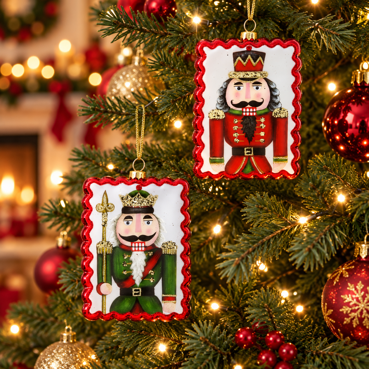 5" Glass Nutcracker Ornament - Set of 2 — view 2
