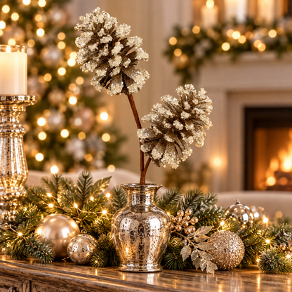 24" Crystal Tip Glitter Pinecone Spray — view 2