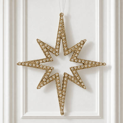 6.25" Jewel Beaded Cutout Star Ornament — view 1