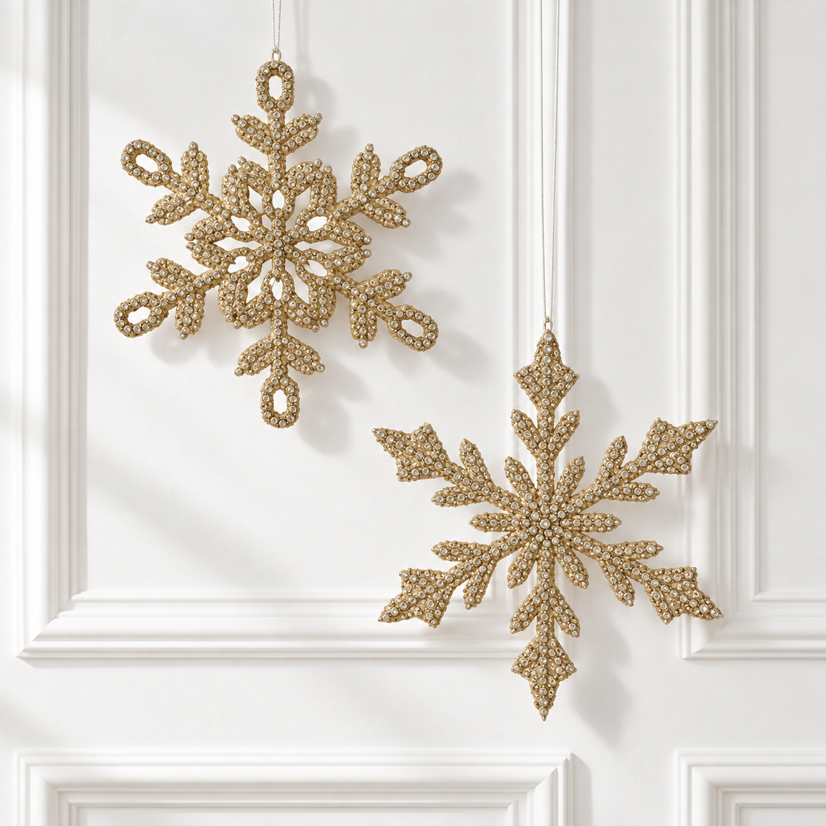 10" Jewel Beaded Snowflake Ornament — view 1