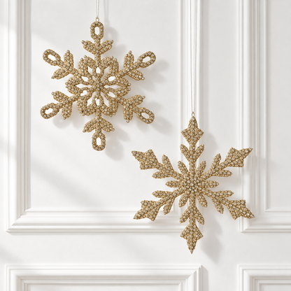 10" Jewel Beaded Snowflake Ornament — view 1