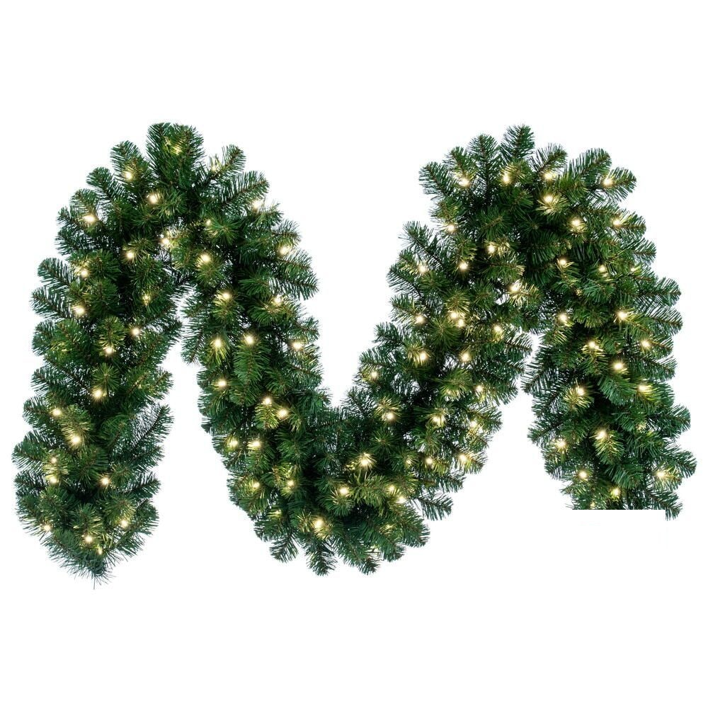 9' x 14" Warm White Deluxe Sequoia Fir Garland — view 1