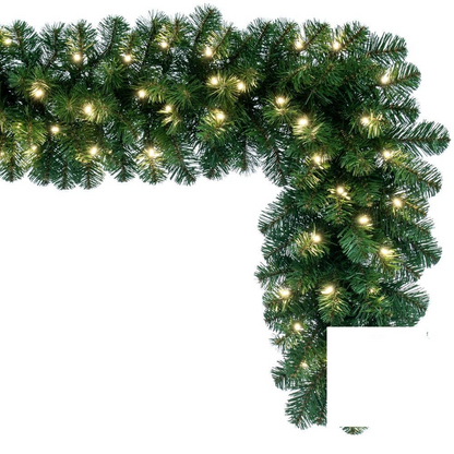 9' x 14" Warm White Deluxe Sequoia Fir Garland — view 2