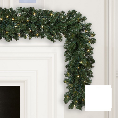 9' x 14" Warm White Deluxe Sequoia Fir Garland — view 4