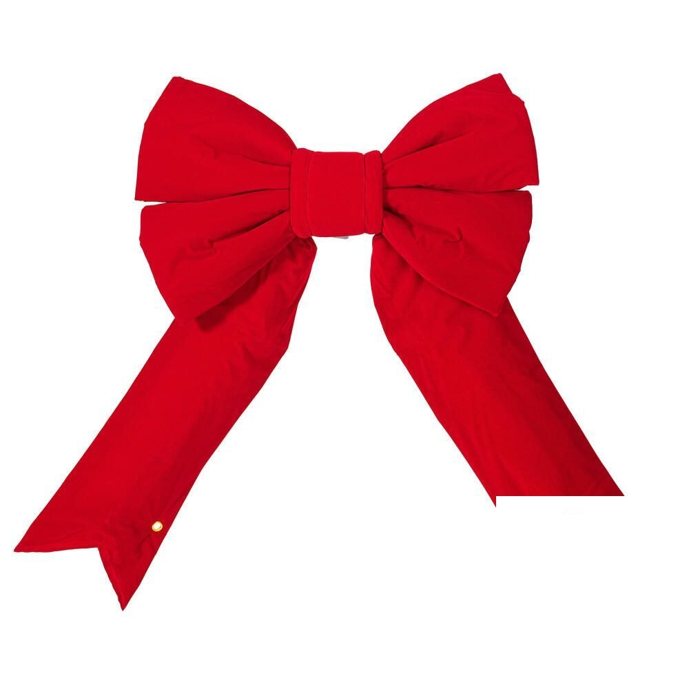 18" Premium Velvet Structural Christmas Bow - Red - UV Treated — view 1